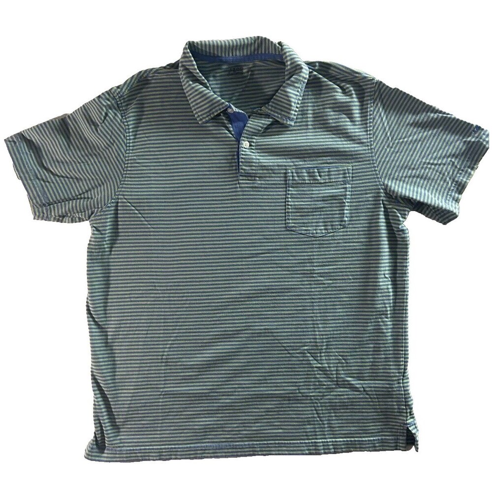 IZOD Saltwater Relaxed Classics Stripe Men's Short Sleeve Polo Size L